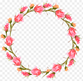 Roses Circle Stickers Garland Floral Wreaths  Background