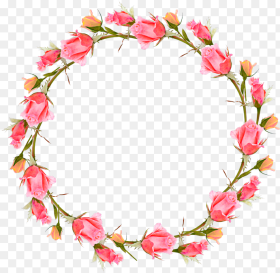 Roses Circle Stickers Garland Floral Wreaths
