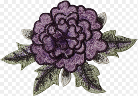 Small Purple Flower Embroider Patch for Simple Fashion