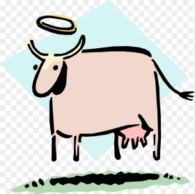 Vector Illustration of Sacred Cow With Halo Idiom