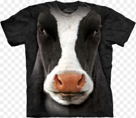 Black Cow Face T Shirt With Cow Hd