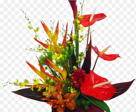 Bright Red Tropical Hawaiian Flowers Bouquet Hawaiian Real