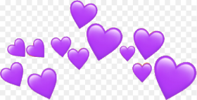 Purple Heart Emoji Transparent Aesthetic Heart Crown Png