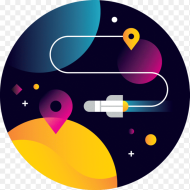 Spaceship Clipart Space Race Circle Png HD