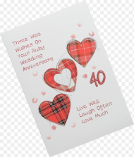 Scottish Ruby Th Anniversary Card Tartan Hearts Scots
