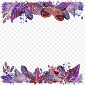 Butterfly Flower Flowers Wreath Border Frame Purple Flowers