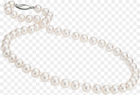 Pearl Necklace With Silver Hook Colier Perle De