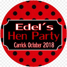 Red Black Polka Dot Personalised Hen Party Badge