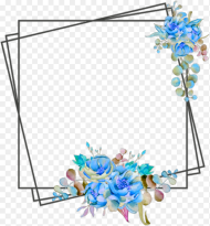 Ftestickers Frame Borders Flowers Blue Clipart Png Flower