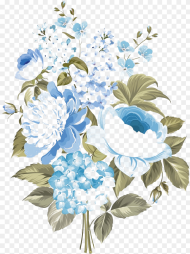 Blue Floral Png Background Image Vintage Blue Flower