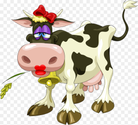 Cartoon Cow With Makeup Hd Png Download