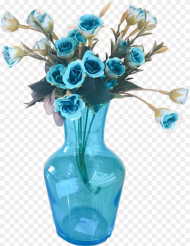 Teal Turquoise Blue Glass Vase Flowers Decor Garden