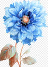 Watercolor Flowers Png Royal Blue Flower Painting By