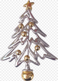 Vintage Modern Silver and Gold Tone Christmas Tree