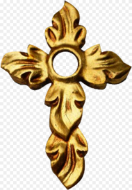 Golden Cross Fire Style With Center Hole Transparent
