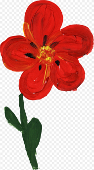 Paint a Simple Red Flower Hd Png