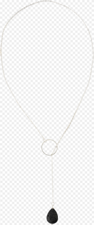 Silver Circle Lava Bead Lariat Necklace Png