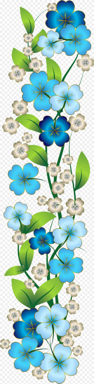 Flutes Clipart Bansi Blue Flower Border Transparent Hd