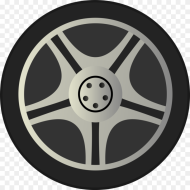 Simple car wheel tire rims side view by