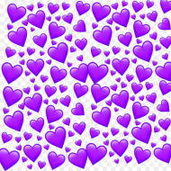 Transparent Purple Hearts Clipart Heart Emoji Background Picsart