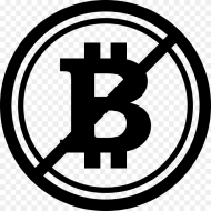 Bitcoin Not Accepted Symbol With a Slash Portable