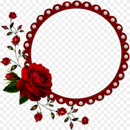 Red Flower Circle Frame Png