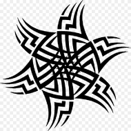 Stylized Star Pattern Circle Art Wavy Circle Tribal