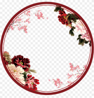 Clipart Rahmen Blumen Chinese Flower Design Background