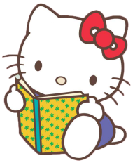 reading hello kitty png