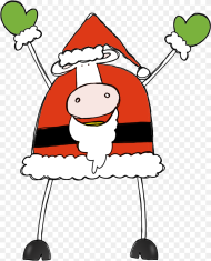 Pencil and in Color Christmas Cow Clip Art