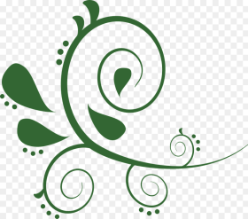 Design Floral Abstract Flower Art Decorative Green Swirls