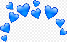 Blue Heart Blueheart Hearts Crown Tumblr Blueemoji Green