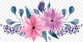 Pink Purple Flower Free Floral Watercolor Elements Hd