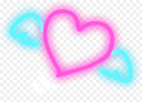 Freetoedit Neon Heart With Angel Wings Heart Hd