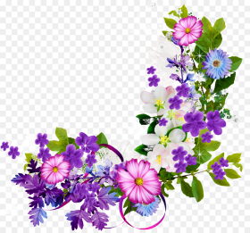 Purple Flower Border Png Border Flowers Png Hd