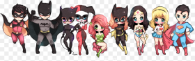 Transparent Chibi Dc Comics Robin Batman Catwoman Harley