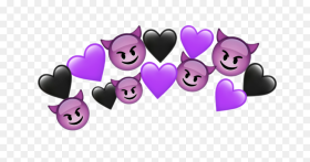 Transparent Evil Crown Clipart Purple and Black Heart
