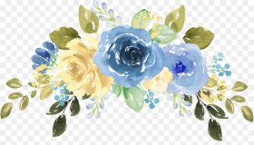 Blue Watercolor Flowers Png