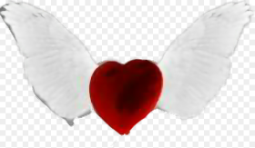 Transparent Heart With Wings Clipart Angel Heart Png
