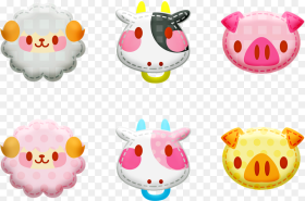 Kawaii Animals Animal Stickers Sheep Cow Pig Kawaii
