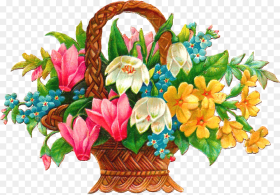 Flower Graphics Clip Art Flower Basket Clipart Hd