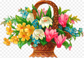Flower Graphics Clip Art Flower Basket Clipart Hd