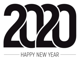 black color Happy New Year  PNG Pic