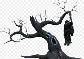 Spooky Tree With Hanging Mech Hd Png Download