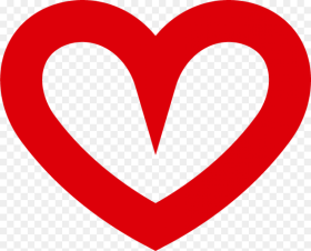 Curved Red Heart Outline Png Image Heart Transparent