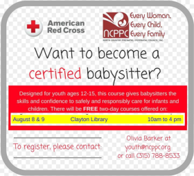Red Cross Babysitting Course Certificate Png HD