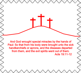 Prayer Cloth Three Crosses Red Ink Acts Acts