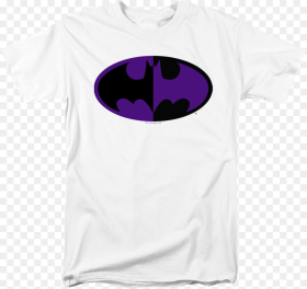 Black and Purple Bat Symbol Batman T Shirt