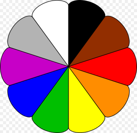 Colour Wheel With Black and White Png