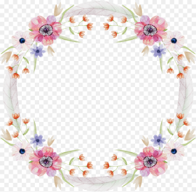 Snow White Wreath Decoration Vector Circle of Flowers